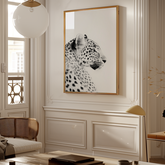 Black and White Leopard Poster
