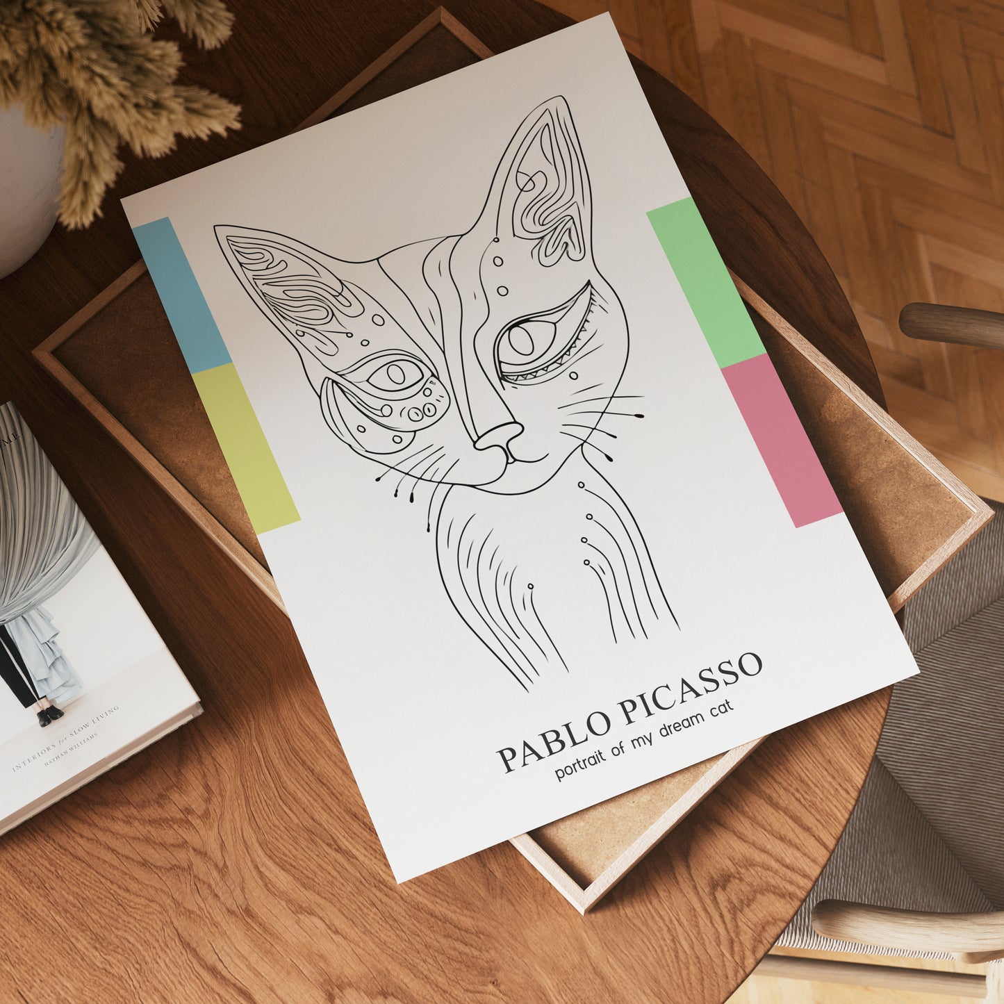 Picasso Abstract Cat Portrait Poster