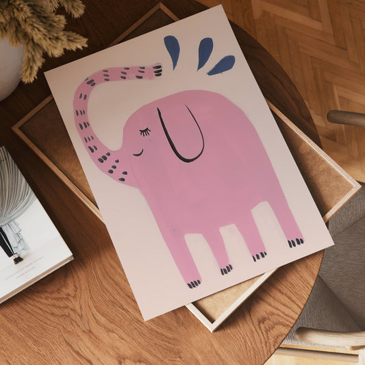 Pink Elephant Poster