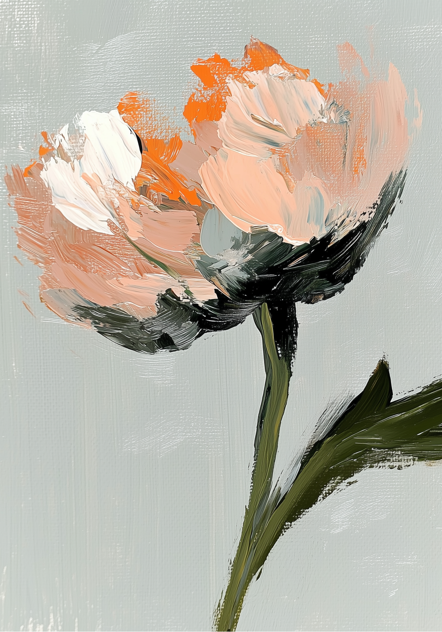 Abstract floral Peach and White Blossoms Poster