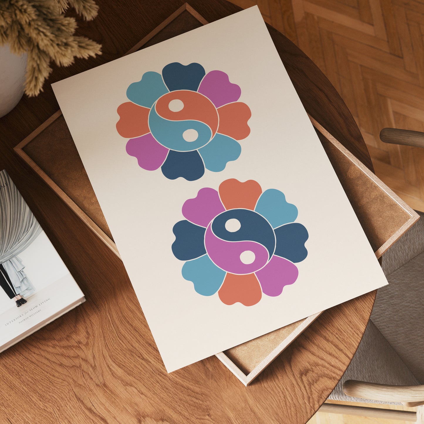 Yin Yang Flower Balance Poster