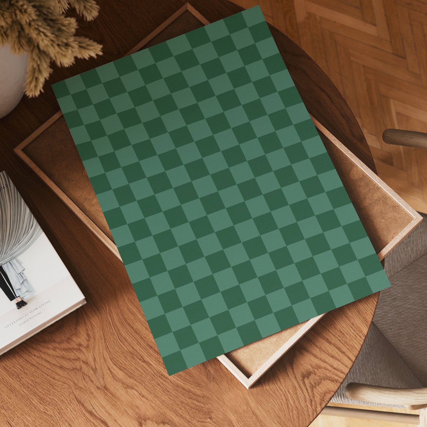 Green Checkerboard Poster
