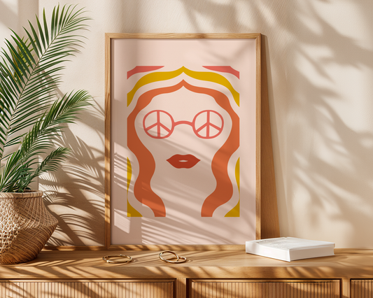 Retro Sunglasses Lady Poster