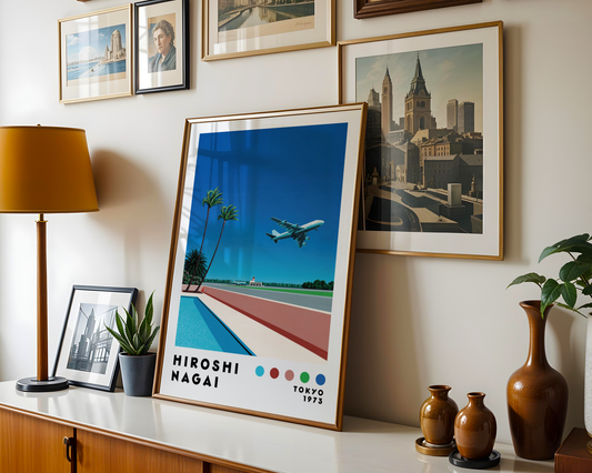Hiroshi Nagai Palm Airport Poster