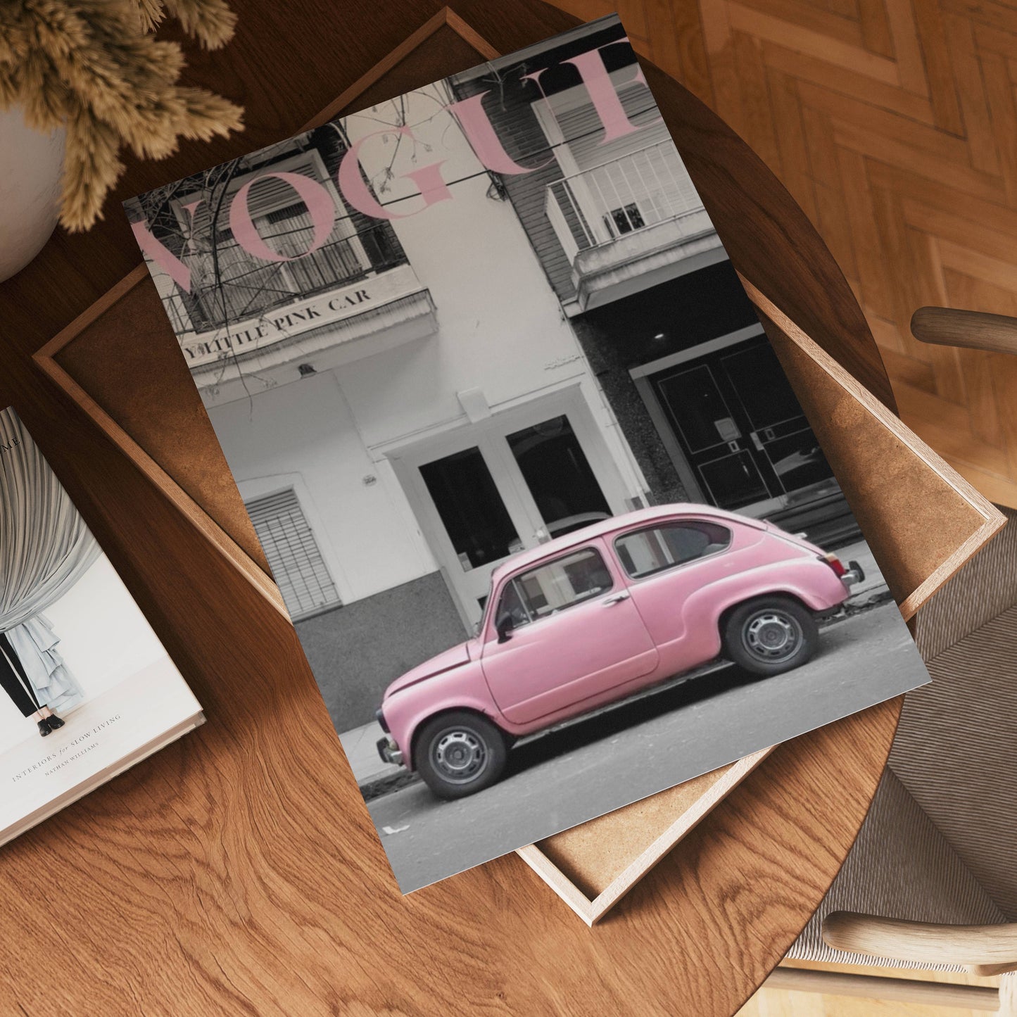 Vogue Pink Car Poster