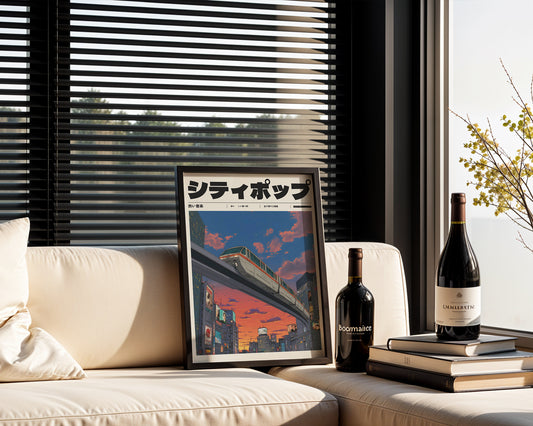 Tokyo Dusk Train Poster