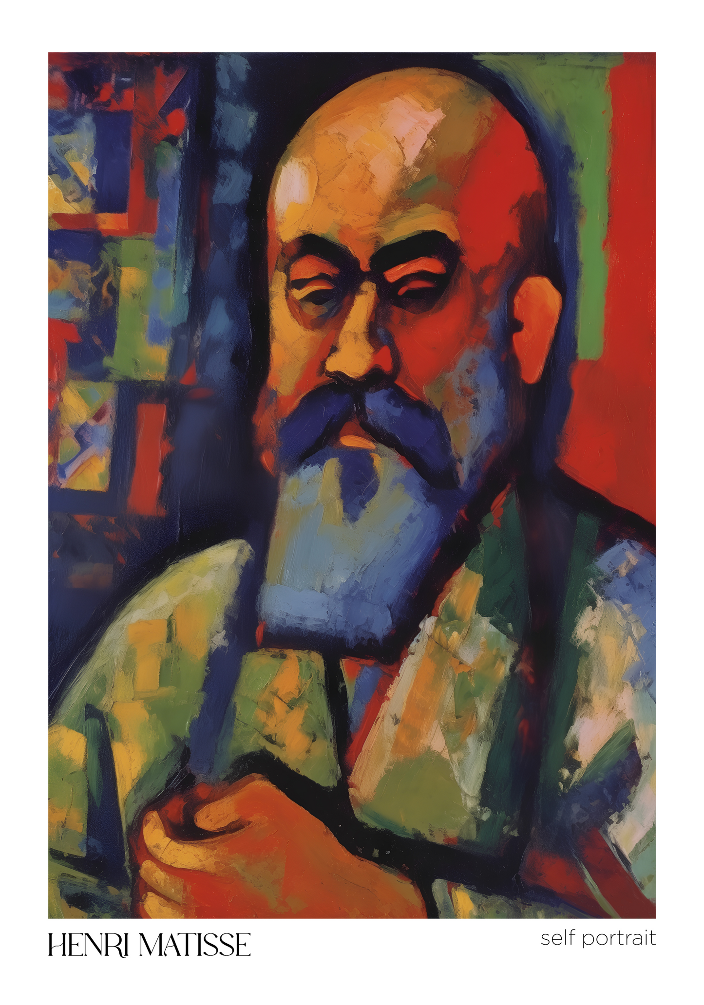 Self Portrait in Red & Blue Matisse Poster