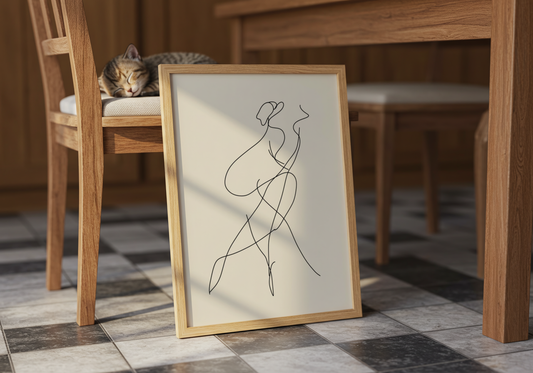 Elegant Line Art Woman Poster