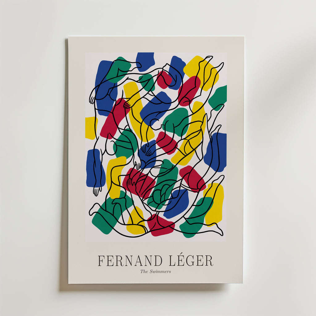 Fernand Leger The Swimmers Poster – med passepartout