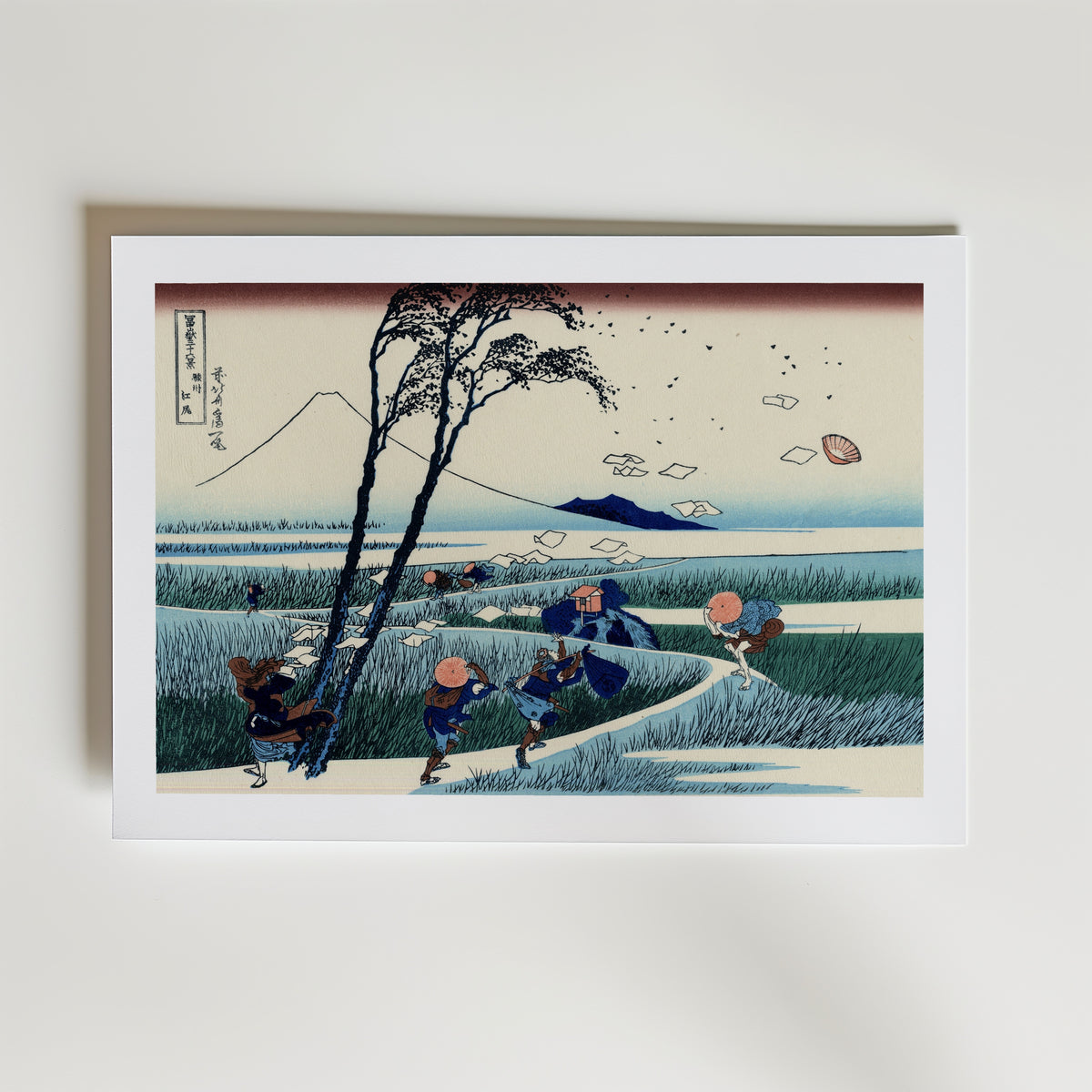 Katsushika Hokusai Ejiri in Suruga Province 1831 Poster – med passepartout