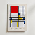 Piet Mondrian Tall Composition with Red Poster – med passepartout