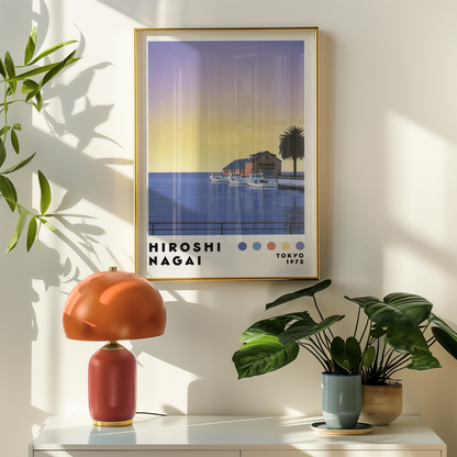 Hiroshi Nagai Sunset Marina Poster