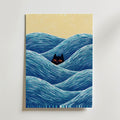 Hidden Cat Waves Poster – canvas utan passepartout