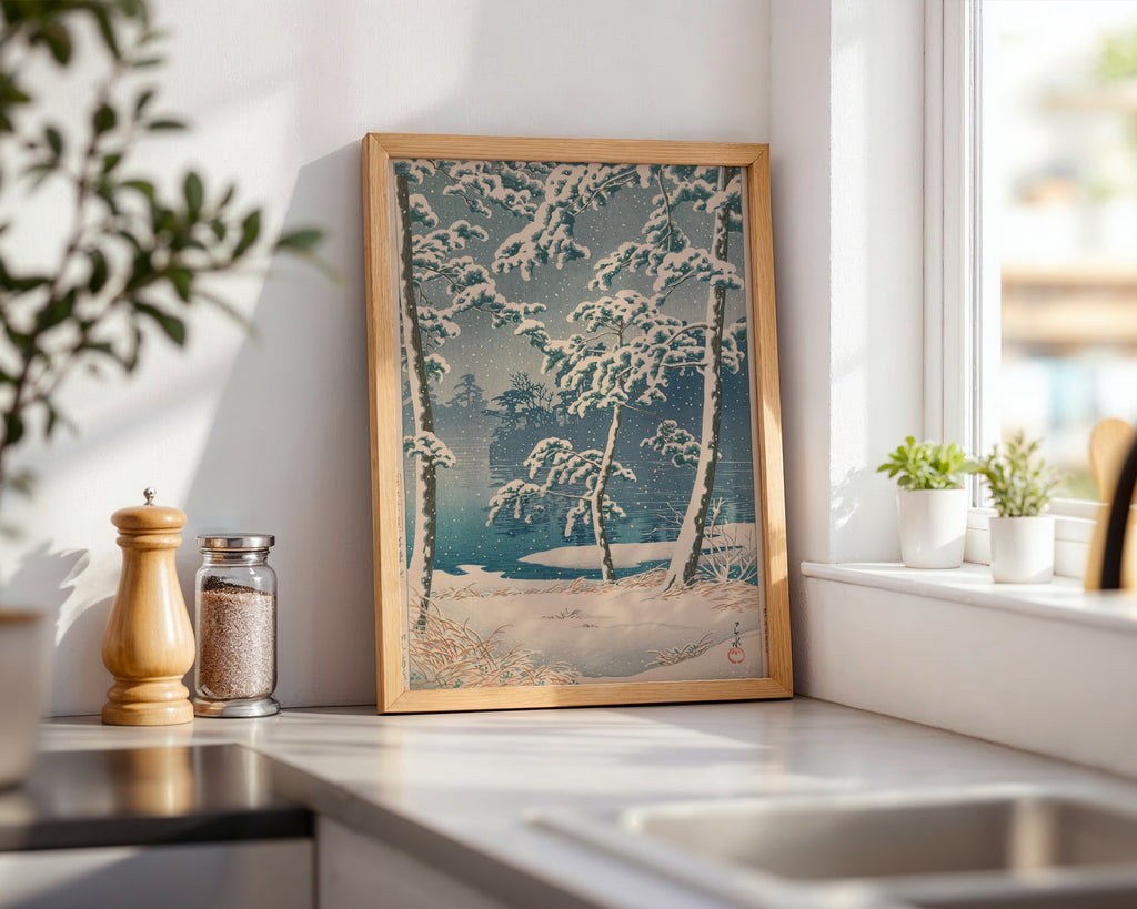 Hasui Kawase Senzoku Pond 1928 Poster – i rum 1
