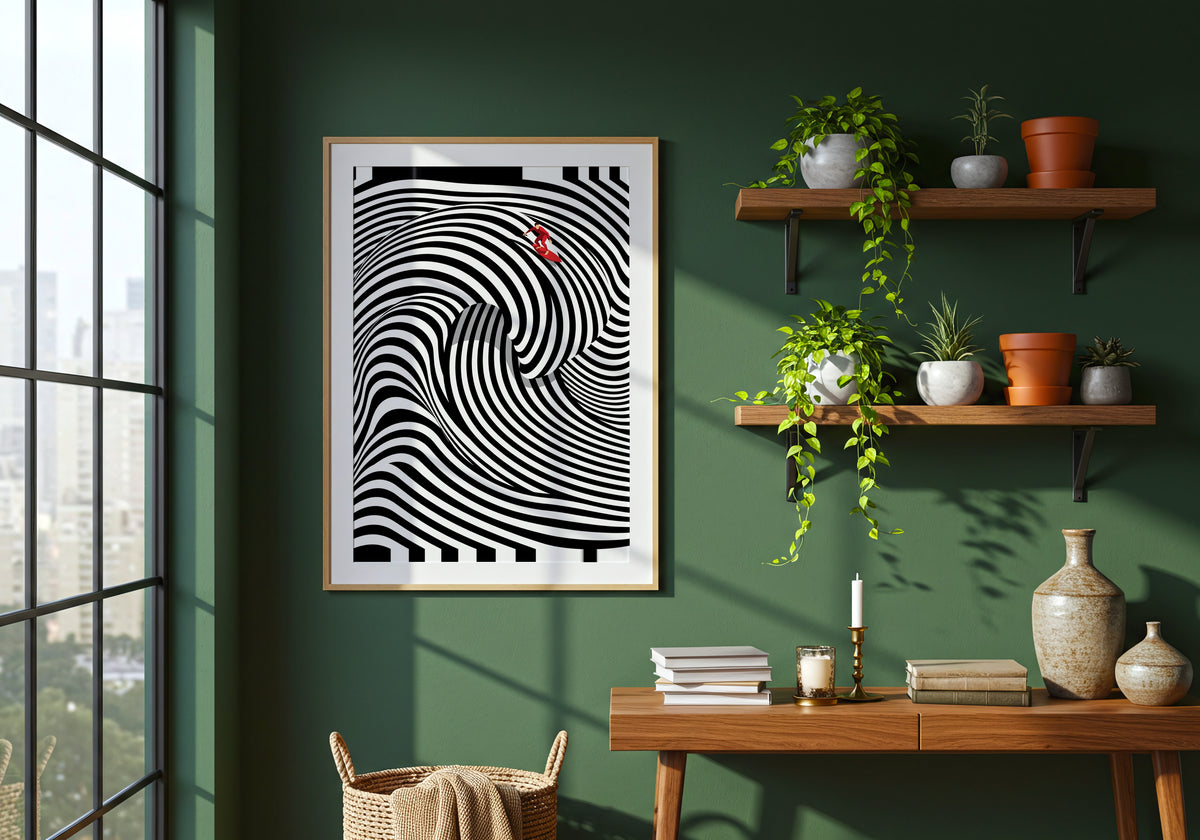 Op Art Surf Poster – i rum 1