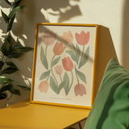 Mockup av Scandinavian Spring Bloom affisch på vägg – köp enkelt hos Bozetto i hög kvalitet