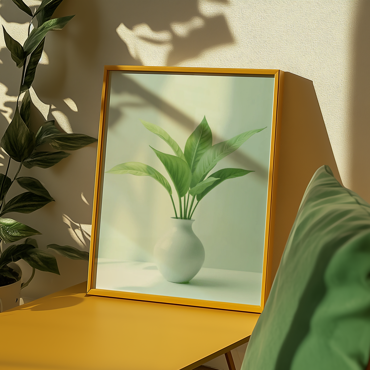 Mockup av Lily Plant In Vase affisch på vägg – köp enkelt hos Bozetto i hög kvalitet