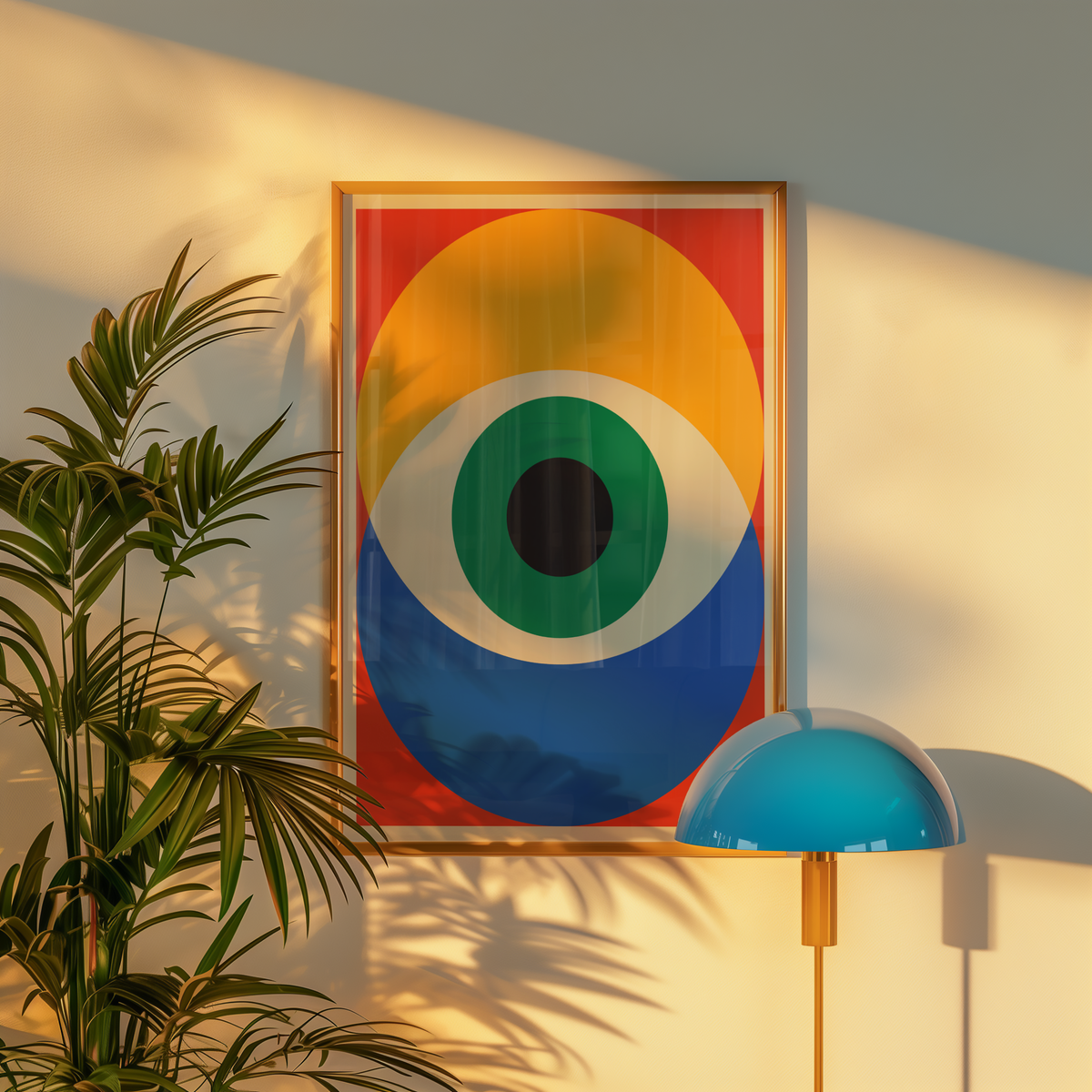 Väggmockup av Bauhaus Focus affisch på ljus tegelvägg – Bozetto konsttryck i hög tryckkvalitet