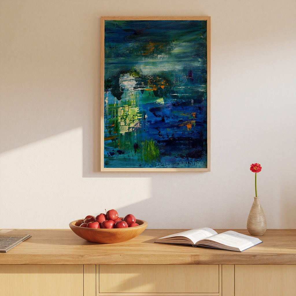 Sonia Tondkar Djupblå Speglingar Poster – i rum 2