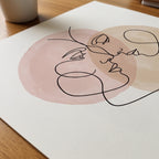 One Line Love Poster – närbild på papper