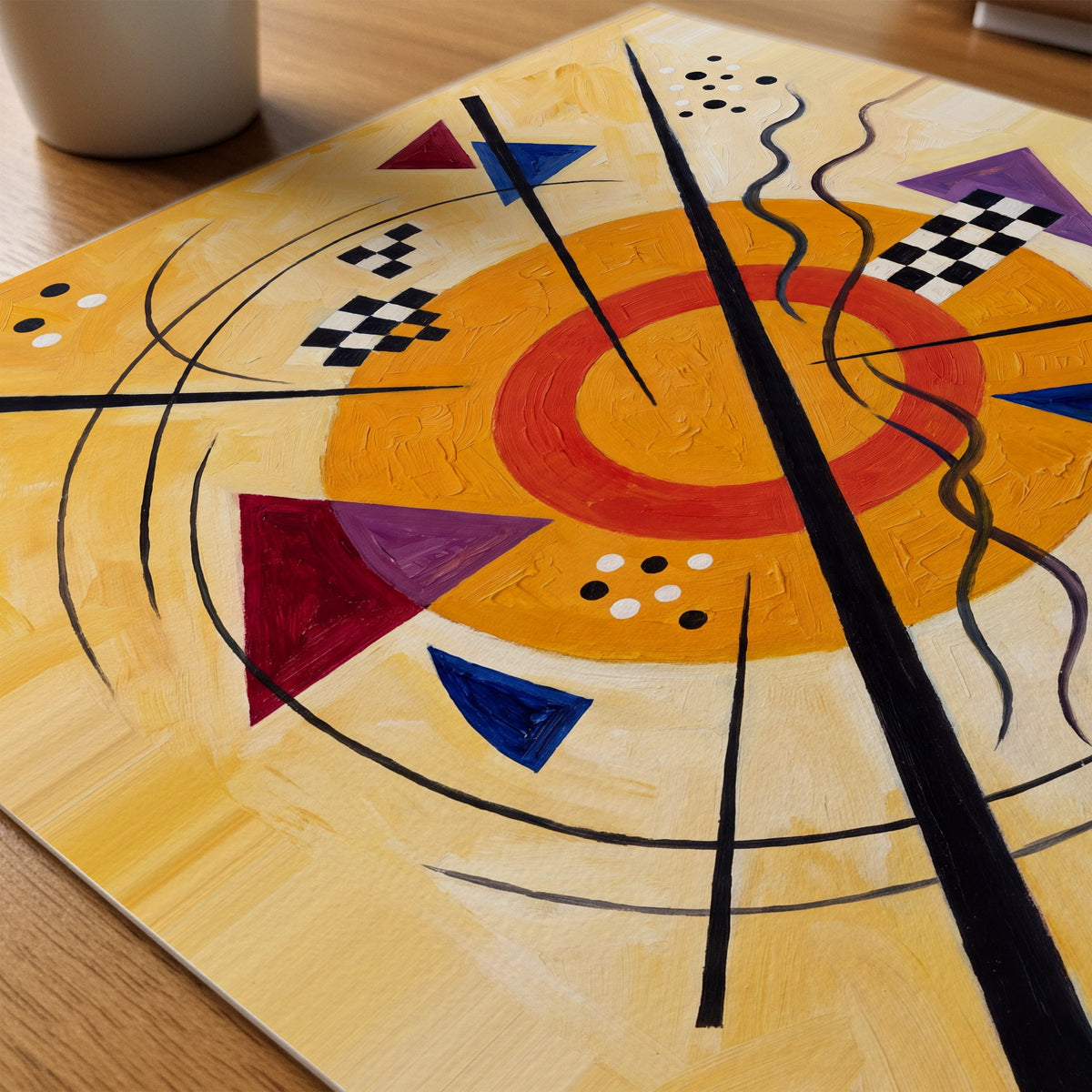 Wassily Kandinsky Sunrise Composition Poster – närbild på papper