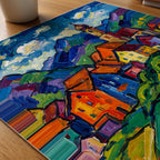 Wassily Kandinsky Village in Murnau Poster – närbild på papper
