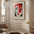 Mockup av Picasso Happy Or Sad affisch på vägg – köp enkelt hos Bozetto i hög kvalitet