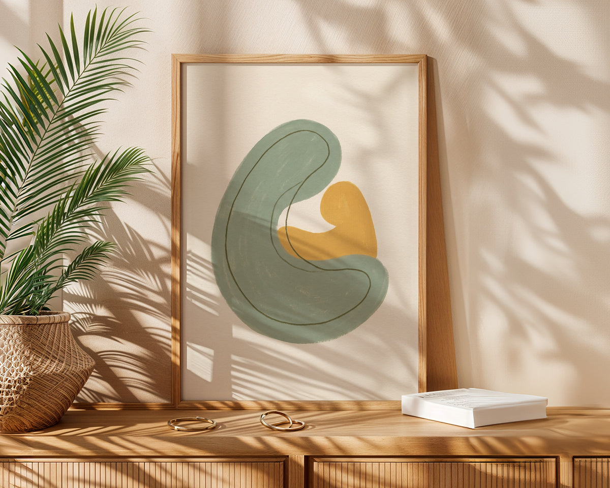 Abstract Embrace Sage Poster – i rum 2