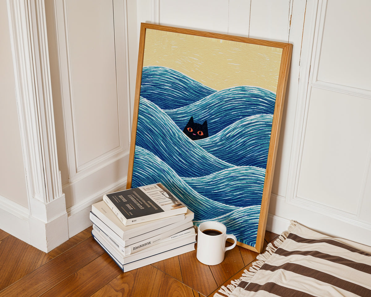 Hidden Cat Waves Poster – i rum 2