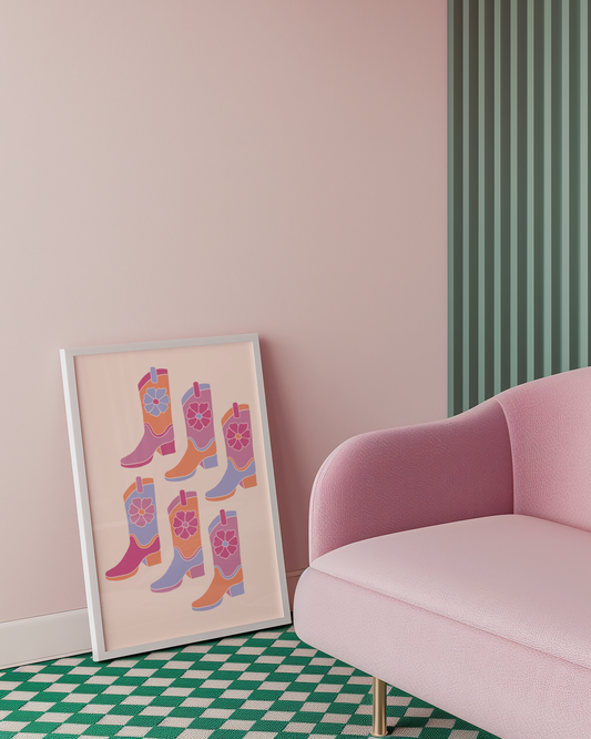 Pink Cowboy Boots Poster