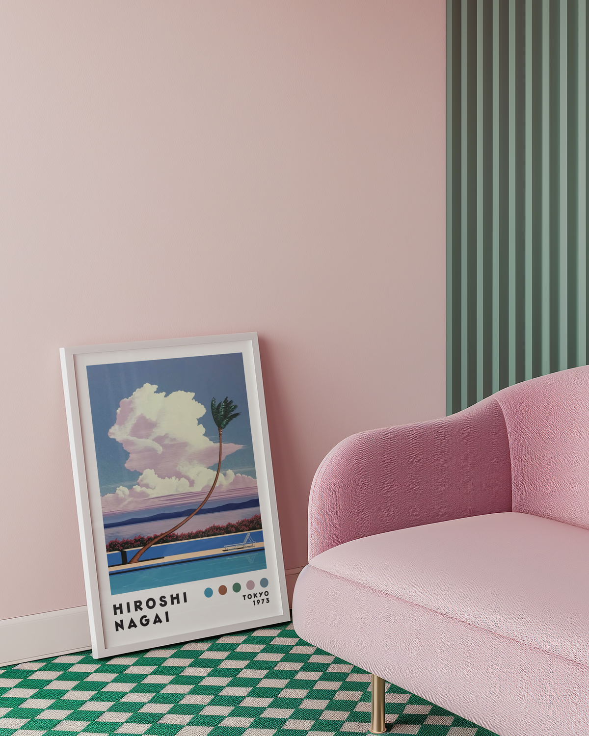 Hiroshi Nagai Cloudside Palm poster visualiserad på vägg – från Bozetto i hög kvalitet