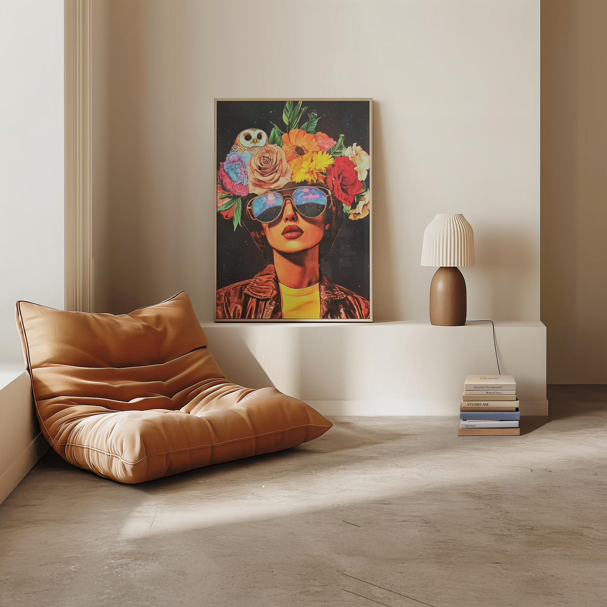 Mockup av Floral Eyewear Portrait affisch på vägg – köp enkelt hos Bozetto i hög kvalitet