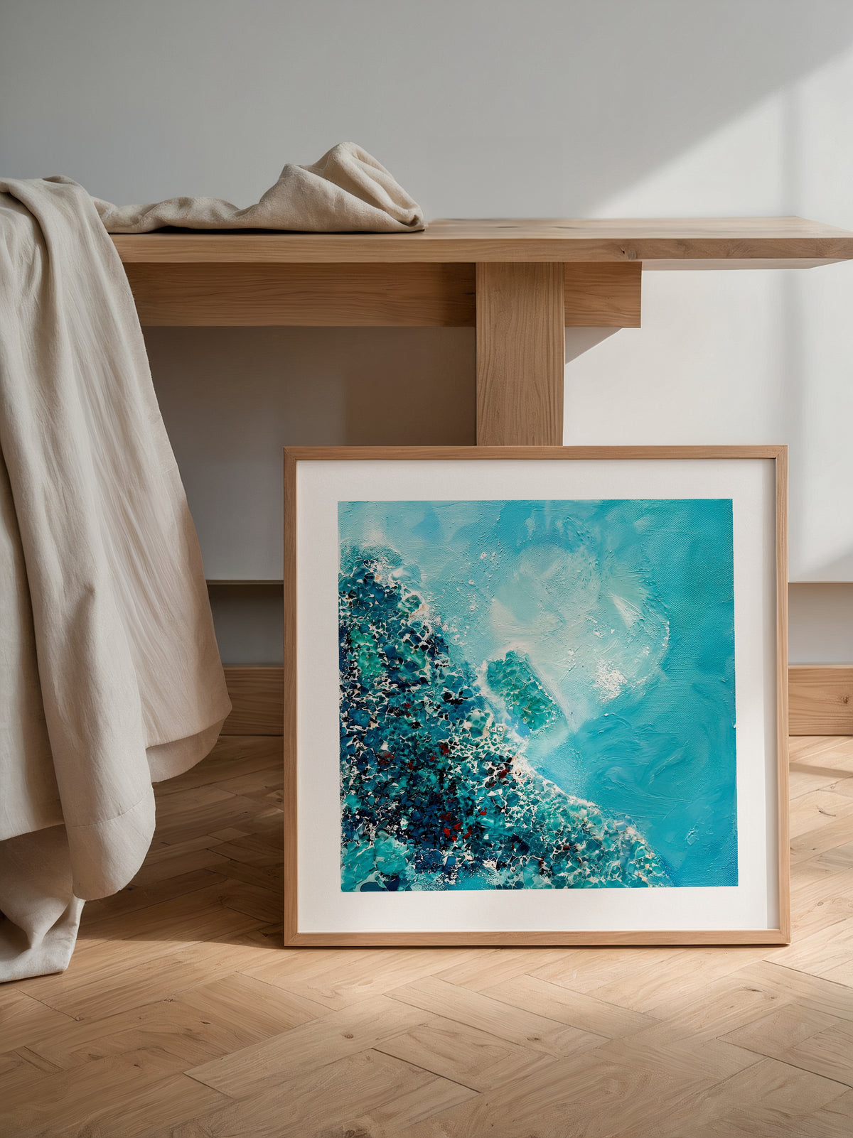 Sonia Tondkar Turkos Strand Poster – i rum 1
