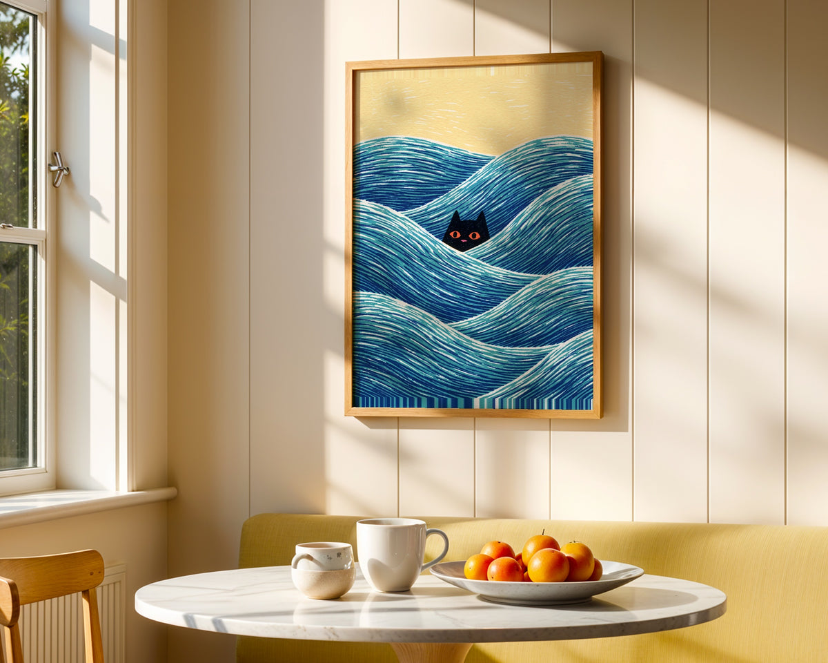 Hidden Cat Waves Poster – i rum 4