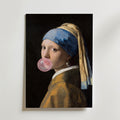Pearl Earring Bubblegum Poster – canvas utan passepartout