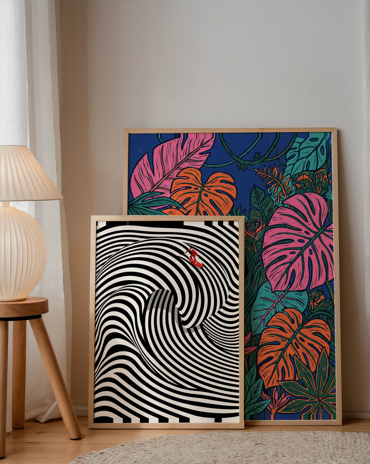 Op Art Surf Poster – två posters i rum 1