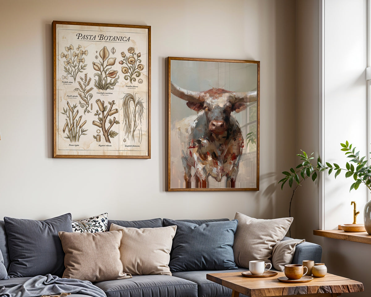 Pasta Botanica Poster – två posters i rum 1