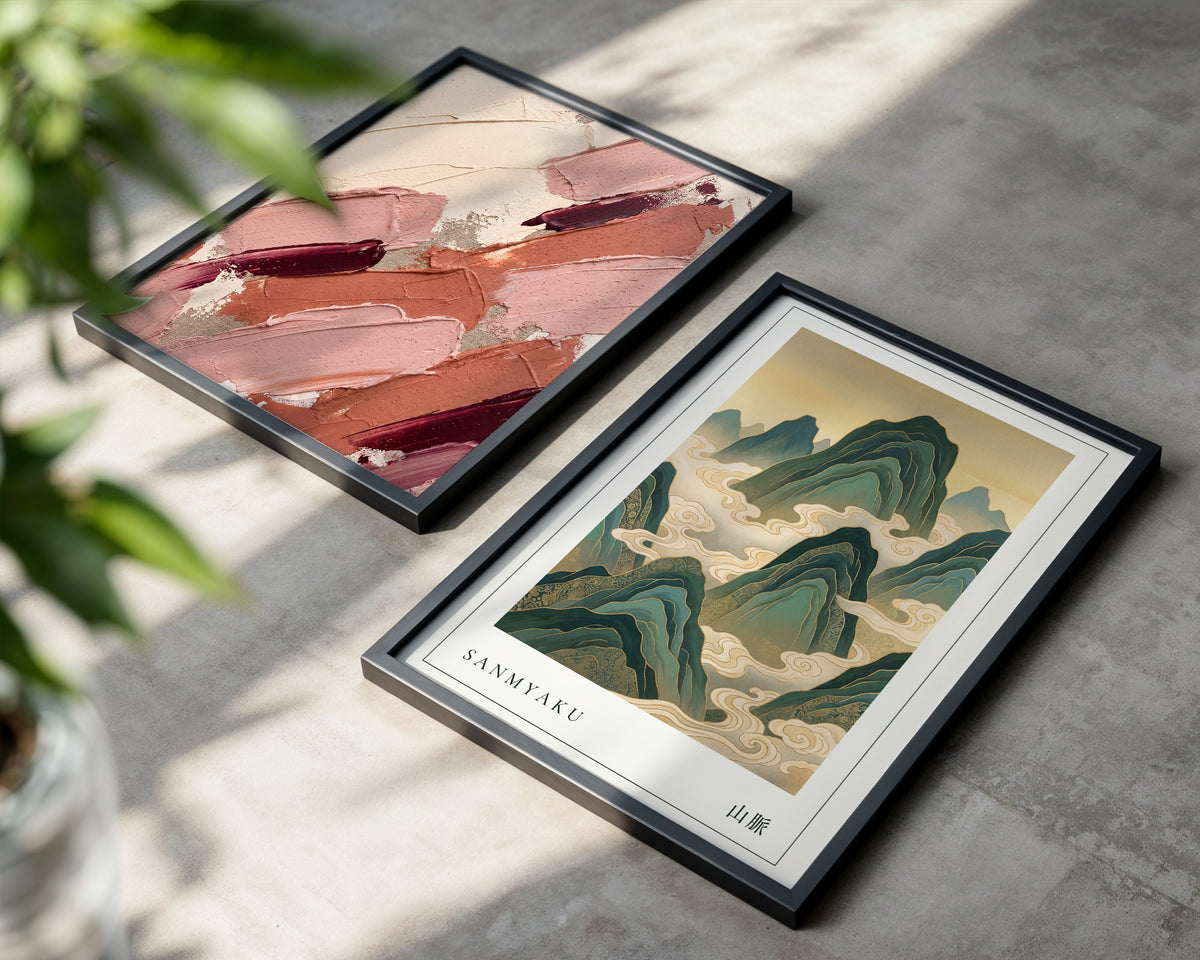 Sanmyaku Poster – två posters i rum 1