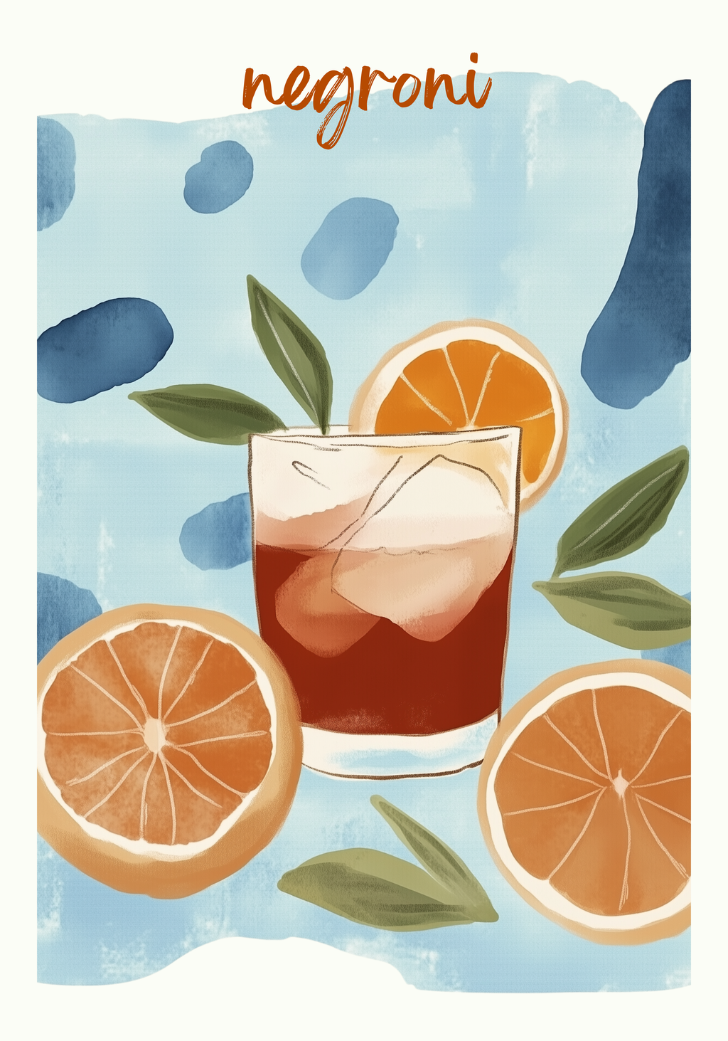Negroni No.3 Drink – affisch med snyggt motiv, köp enkelt hos Bozetto i flera storlekar