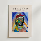 Picasso Colorful Cubist Face – stilfullt konsttryck från Bozetto, tryckt på matt finpapper