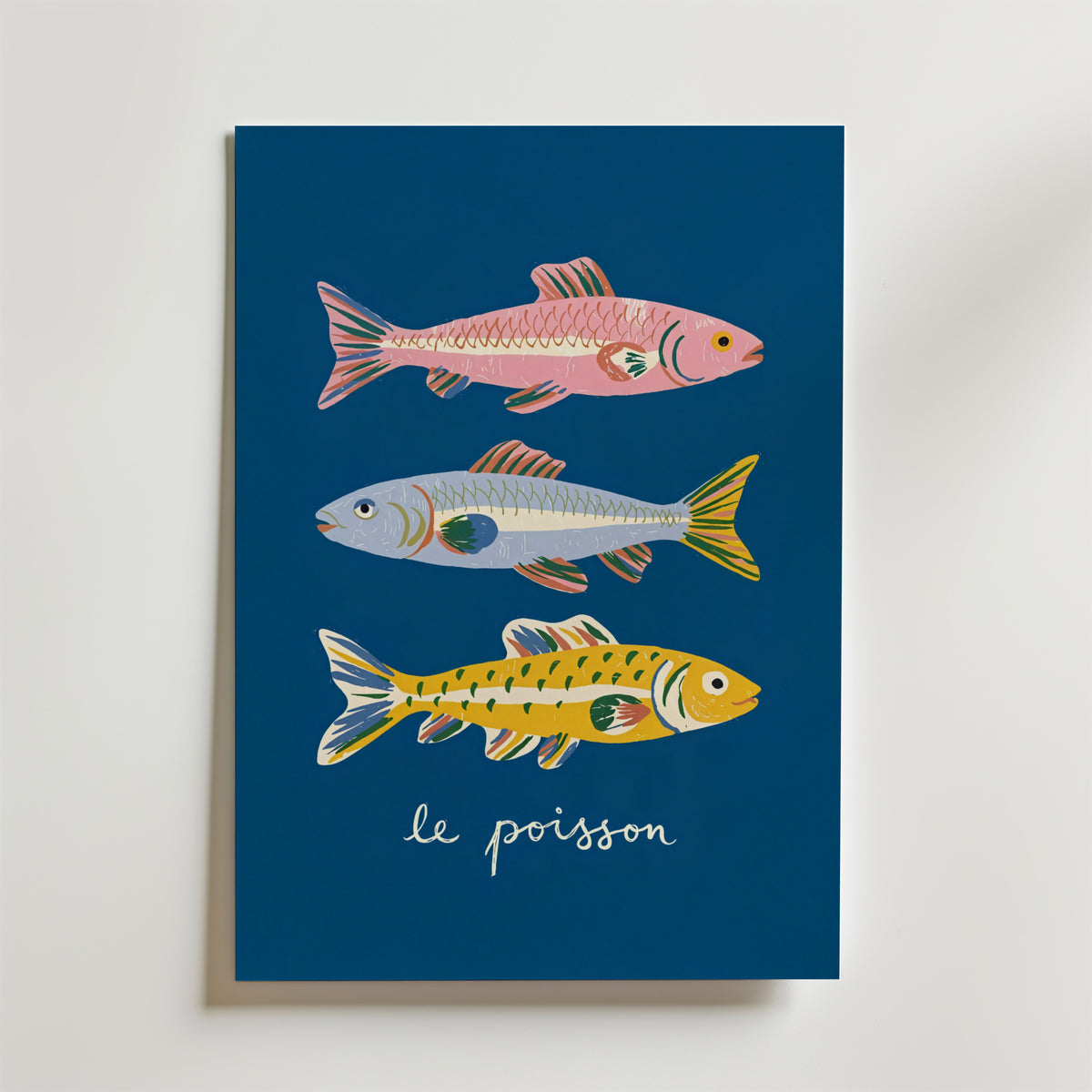 French Fish Illustration – stilfullt konsttryck från Bozetto, tryckt på matt finpapper