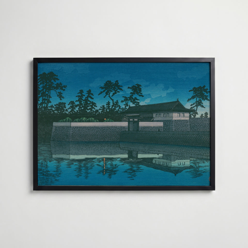 Hasui Kawase Sakurada Gate 1928 Poster – svart ram