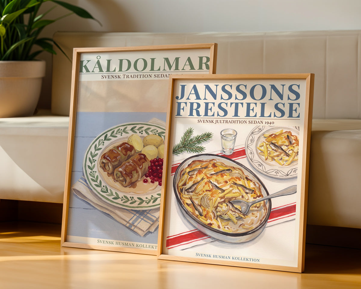 Janssons frestelse Poster – två posters i rum 3