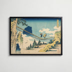 Katsushika Hokusai The Suspension Bridge between Hida and Etchu 1834 Poster – svart ram
