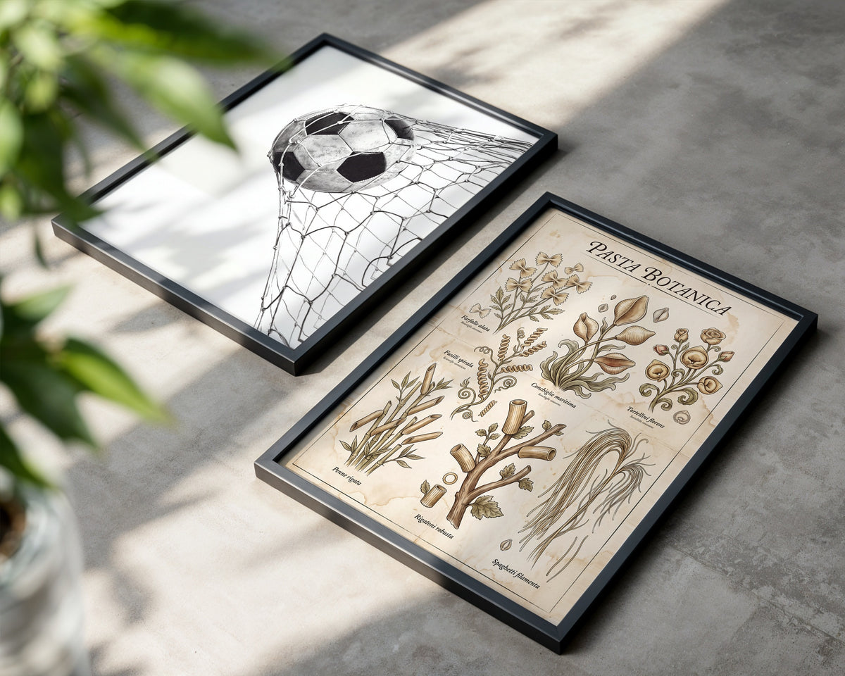 Pasta Botanica Poster – två posters i rum 2