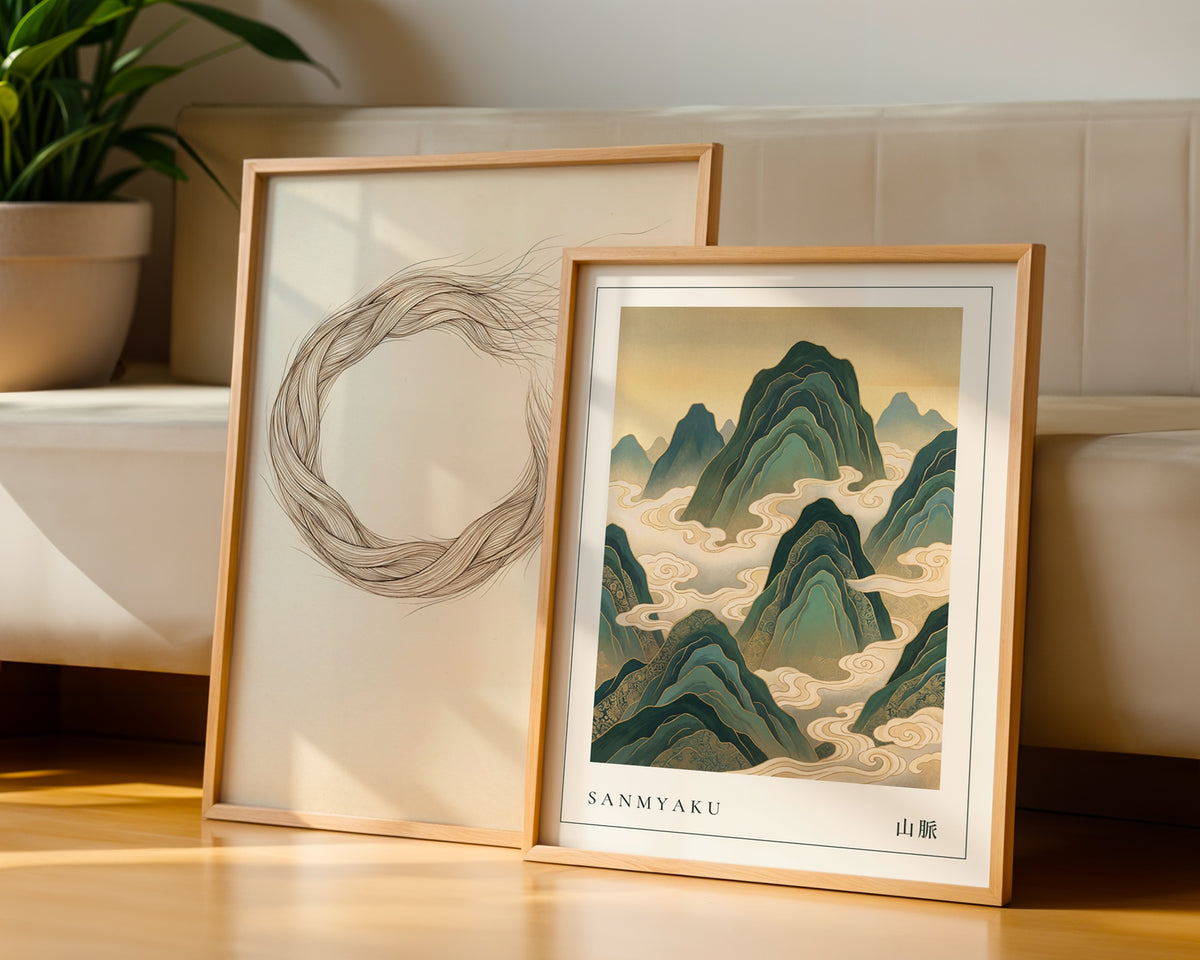 Sanmyaku Poster – två posters i rum 2