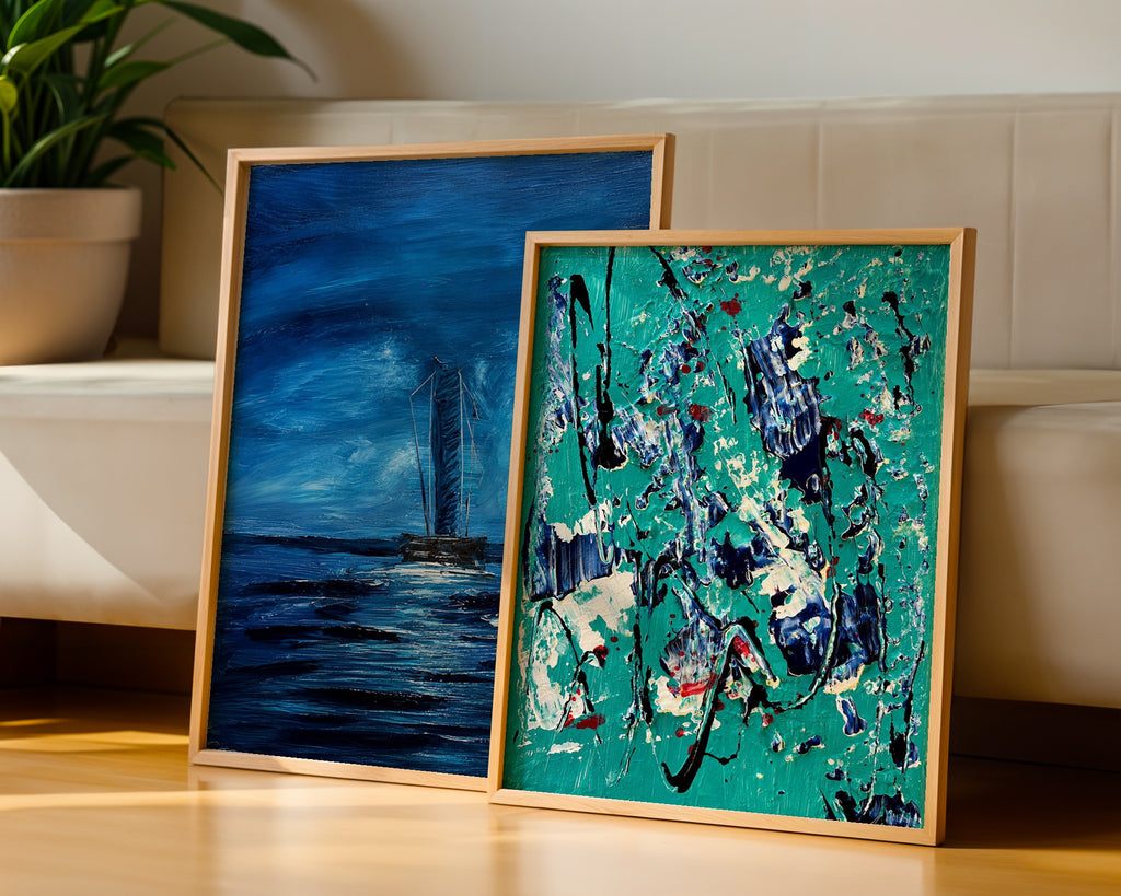 Sonia Tondkar Turkos Rytm Poster – två posters i rum 3