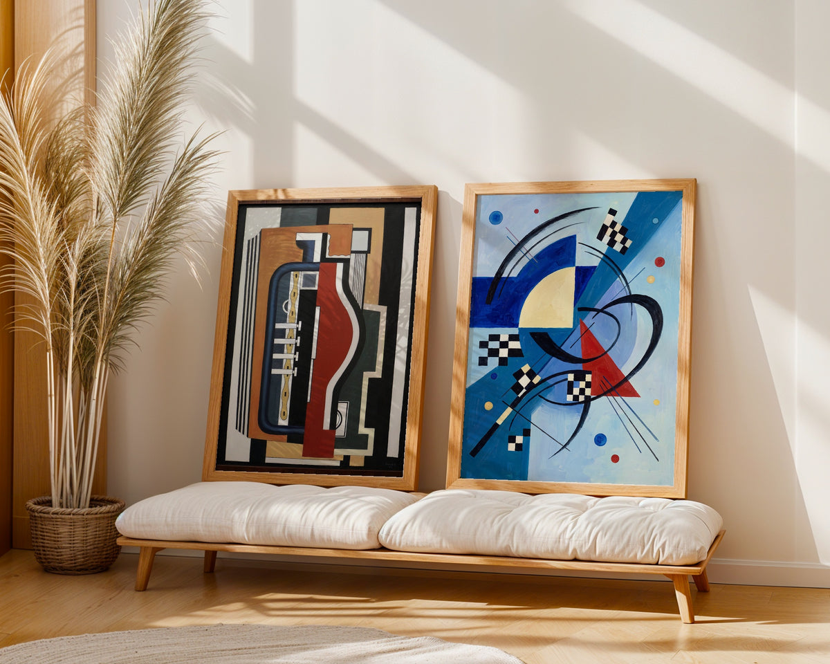 Wassily Kandinsky Blue Harmony Poster – två posters i rum 2