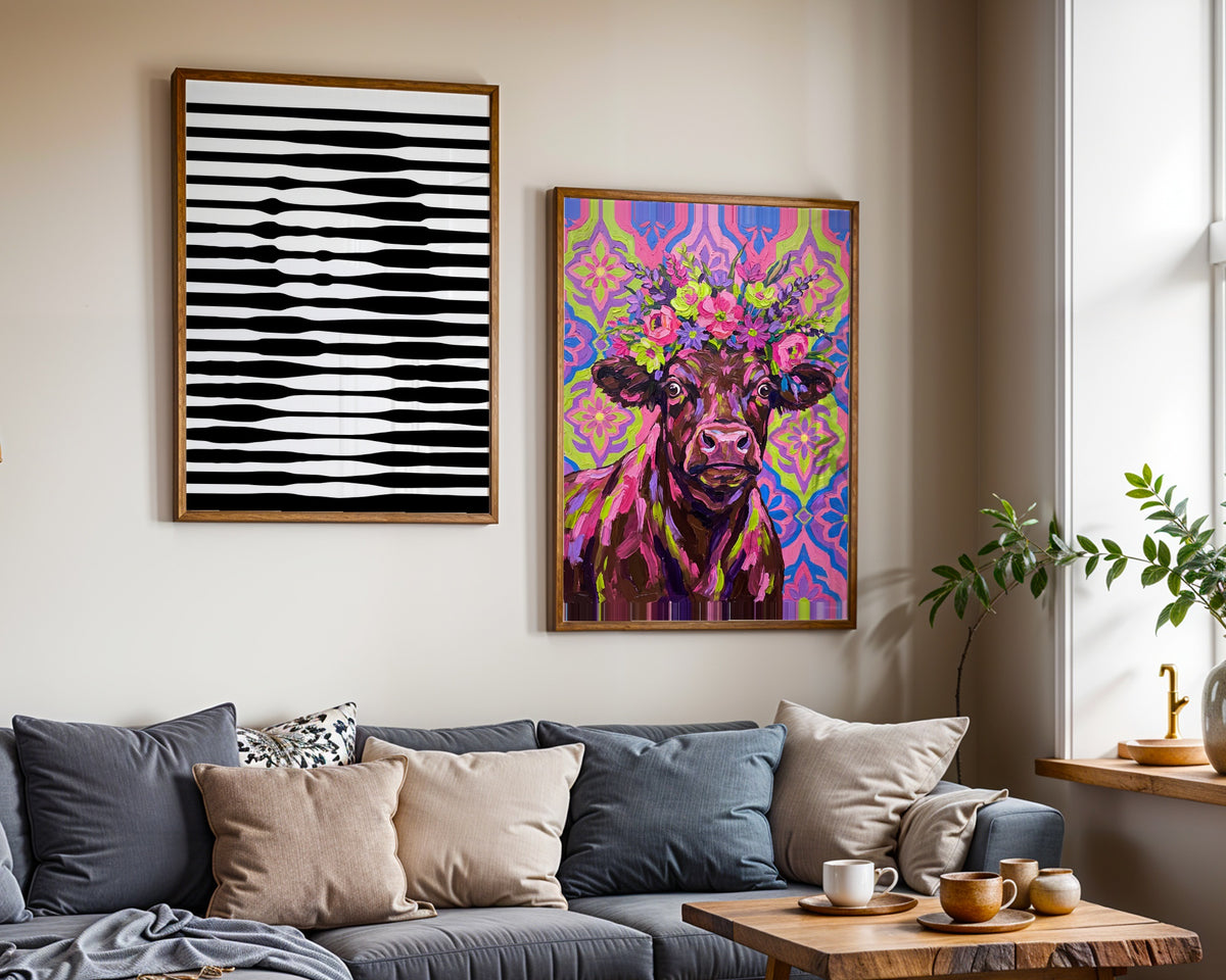 Waveform Stripes Poster – två posters i rum 2