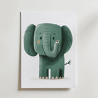 Happy Elephant – stilfullt konsttryck från Bozetto, tryckt på matt finpapper i hög tryckkvalitet